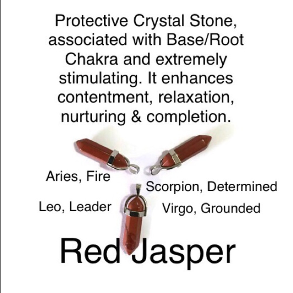 Red Jasper Reiki Infused Silver Necklace